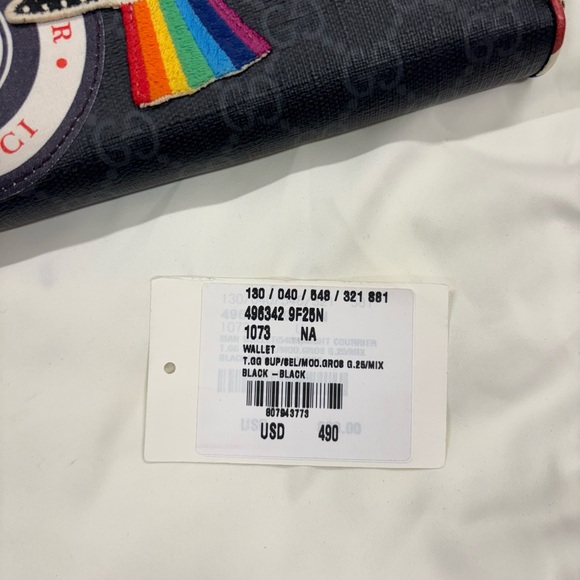 NWOT Gucci Black Wallet with Colorful Patch - Picture 6 of 6